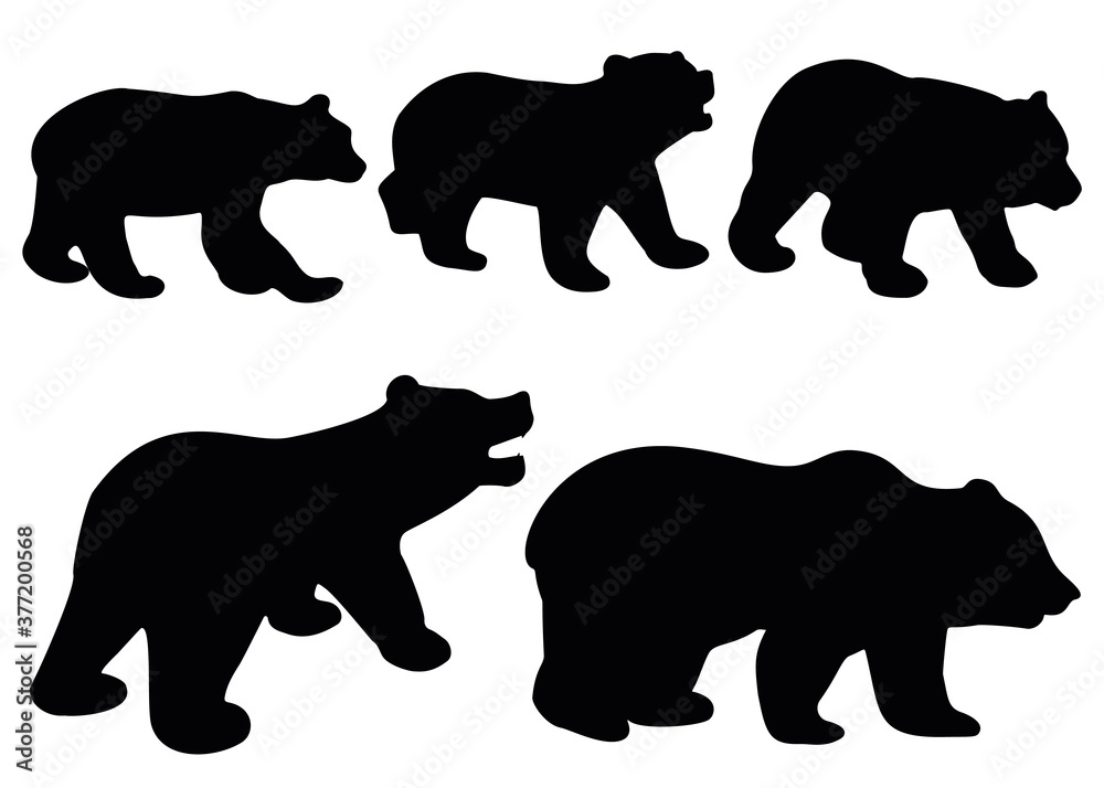 Fototapeta premium Forest bears in the set.