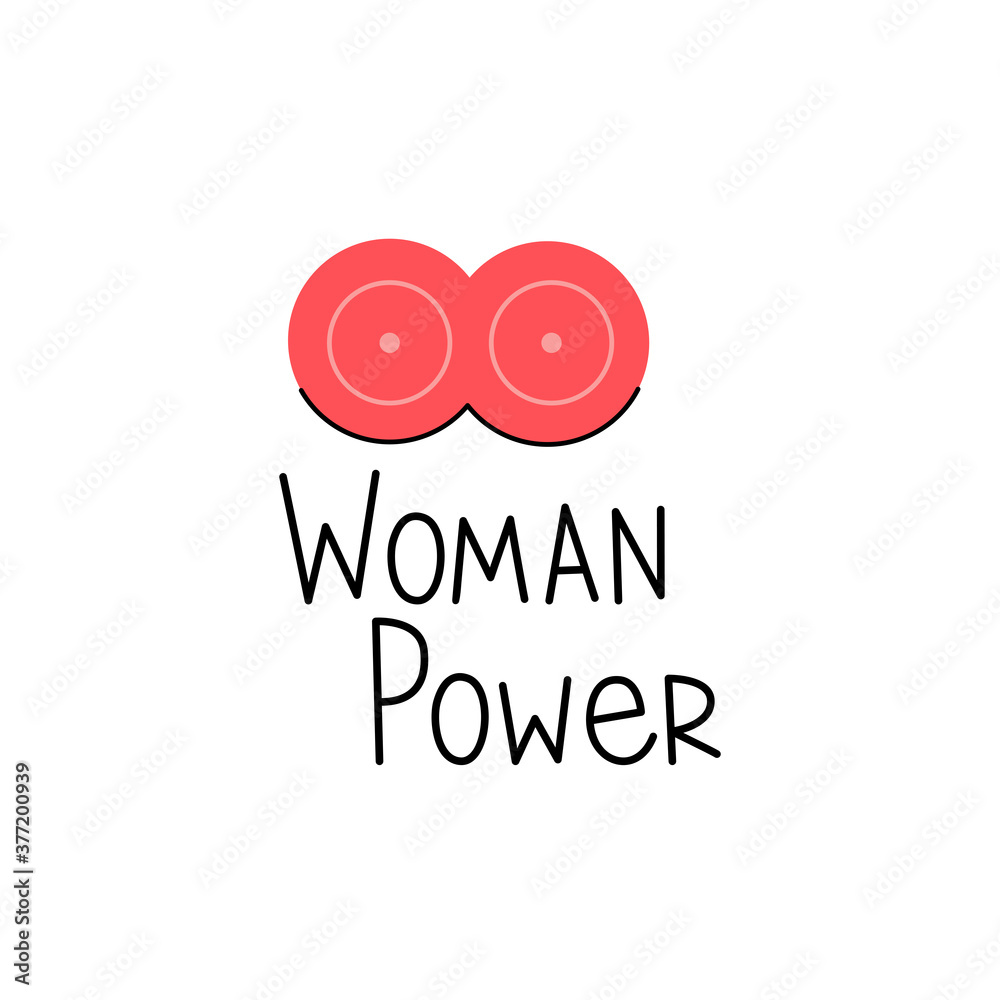 Obraz premium Sticker woman power in the form of a female breast