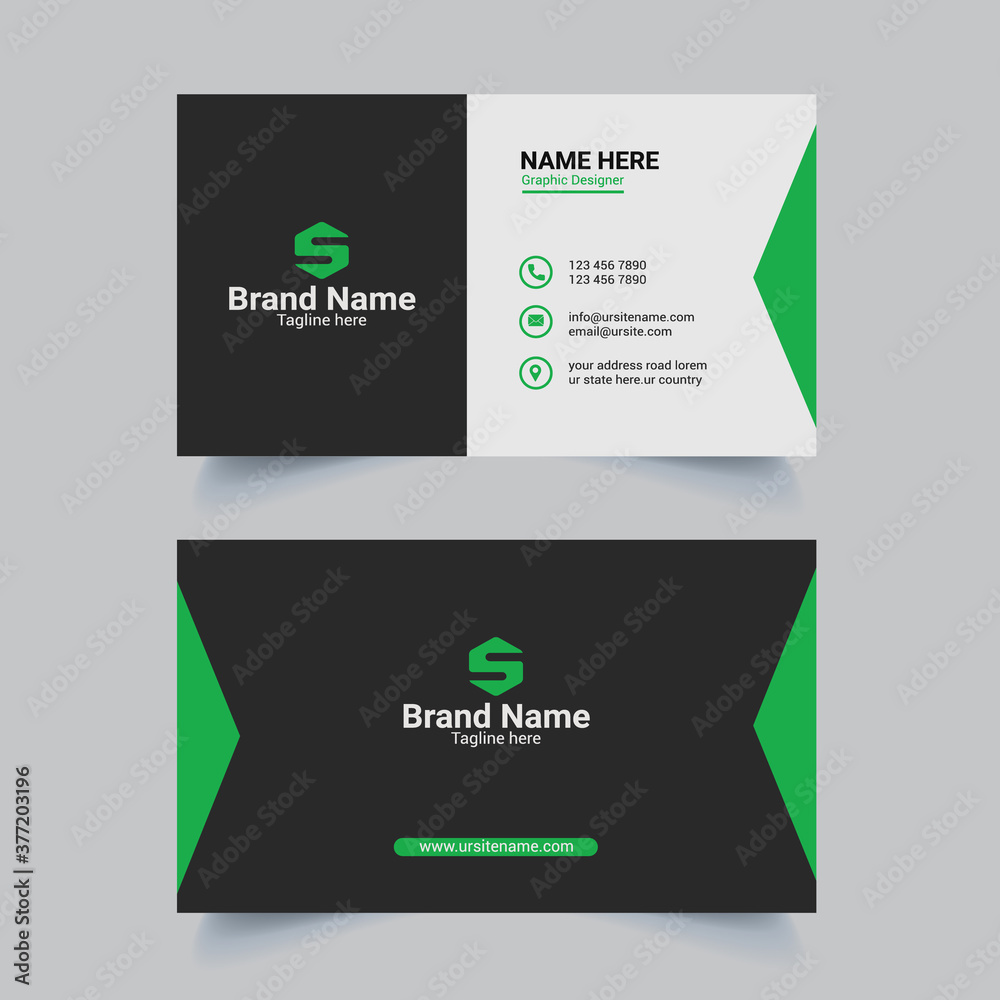 Minimal and Minimalist Double-sided Horizontal Business Card Design