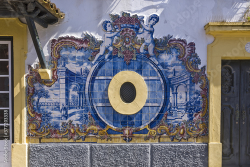 azulejos panels on a winemaker's house in Azeitao, Setubal photo