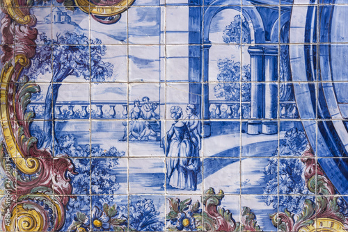 azulejos panels on a winemaker's house in Azeitao, Setubal photo
