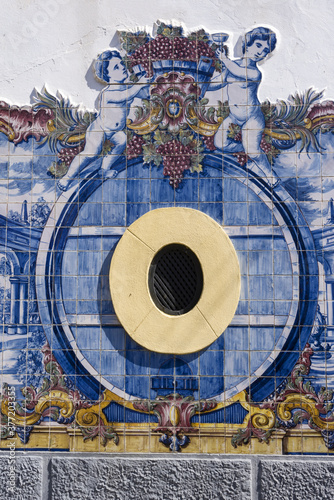 azulejos panels on a winemaker's house in Azeitao, Setubal photo