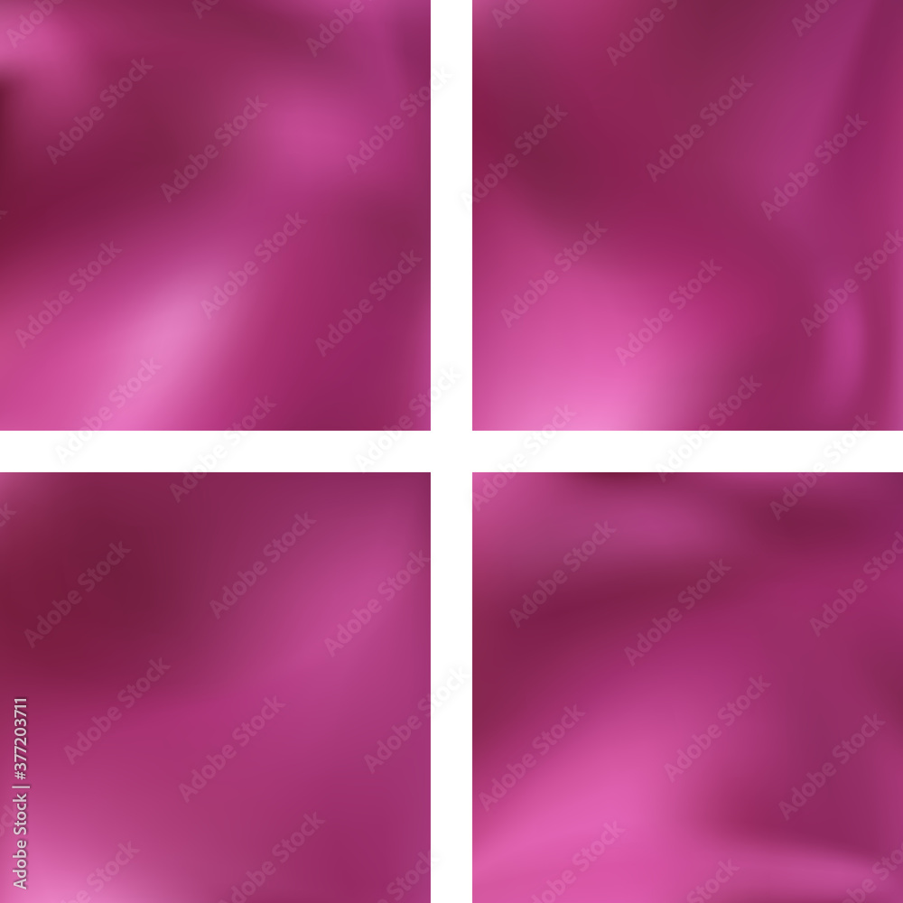 Fototapeta premium Set with pink abstract blurred backgrounds. Vector illustration. Modern geometrical backdrop. Abstract template.
