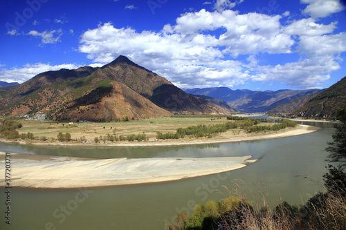 Yunnan Lijiang Shigu the First Bay of the Yangtze River photo