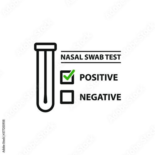 Nasal swab test icon design. COVID-19 viruses check symbol concept isolated on white background. Vector illustration
