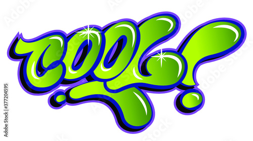 Vector cool word lettering in urban graffiti style in customizable colors