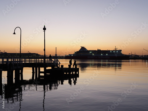 Lagoon Pier in Port Melbourne  Victoria  Australia at Sunset OLYMPUS DIGITAL CAMERA
