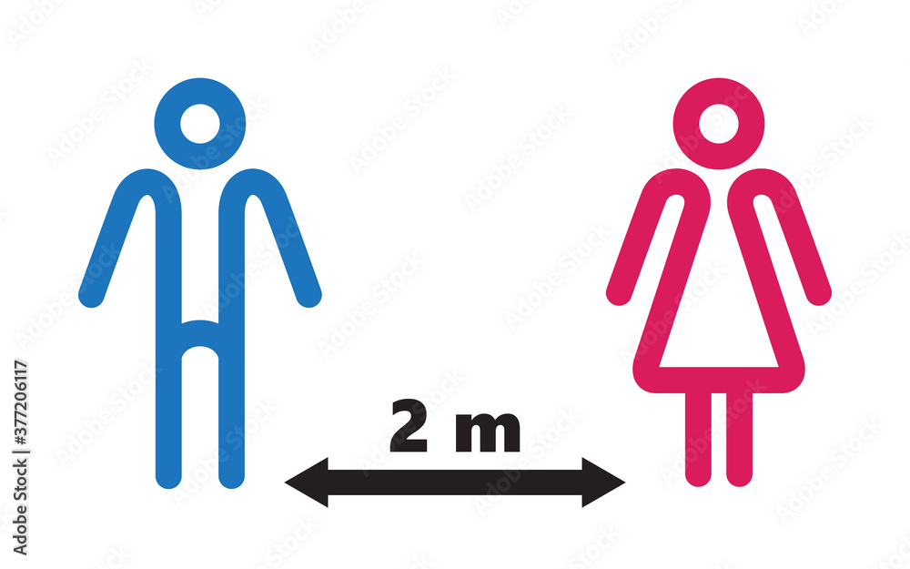 Keep distance vector illustration. Social distancing icon. Keep distance vector illustration. Social distancing icon.