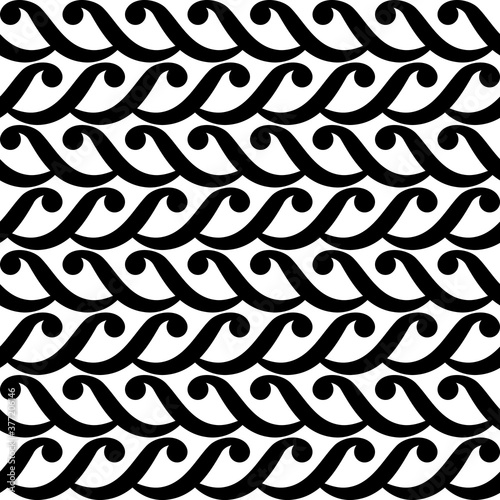 Seamless geometric curl pattern. Vector waves background