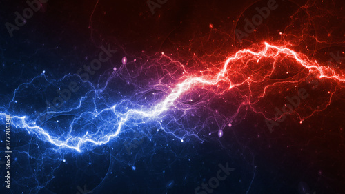 Hot fire and ice cold plasma background, abstract energy