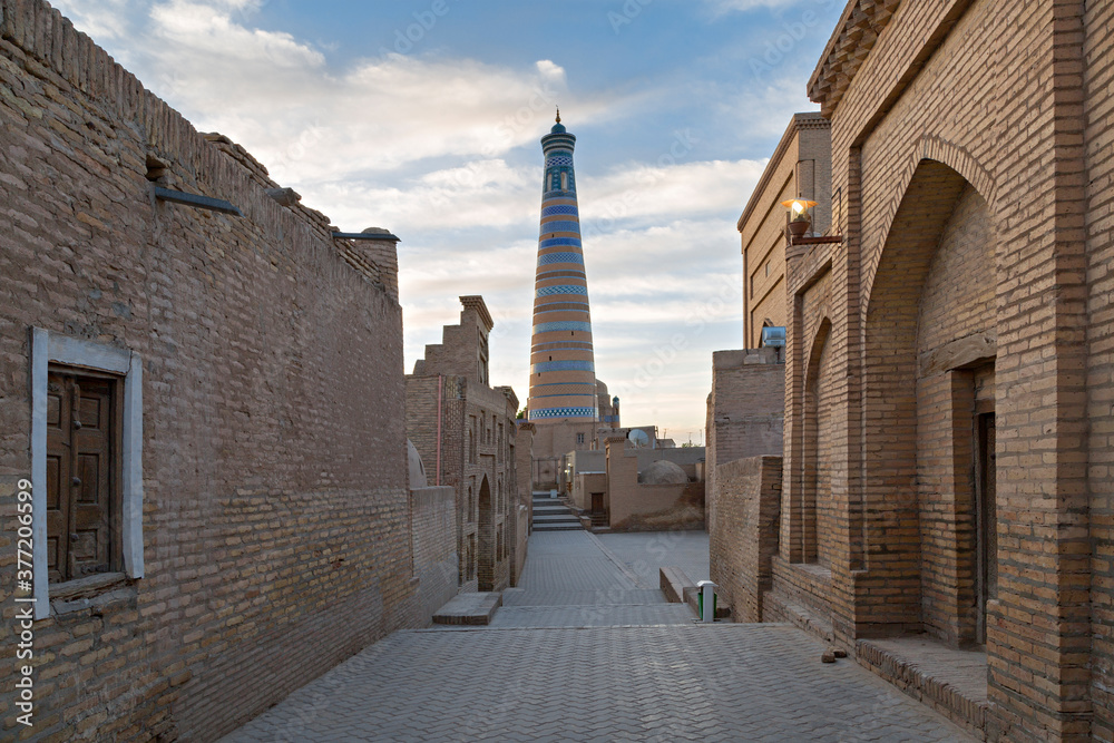 Islam Khoja Minaret in Khiva, Uzbekistan	