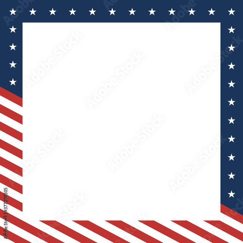 Patriotic Background, Stars and Stripes Background, Memorial Day Banner, USA Border, Stripes Border, Stars Border, Independence Day Holiday Vector Illustration Background