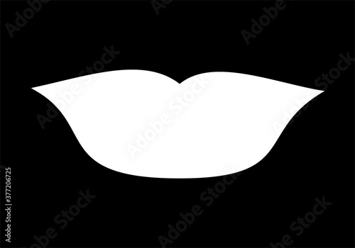 Icono de labios. Boca cerrada. sobre fondo blanco