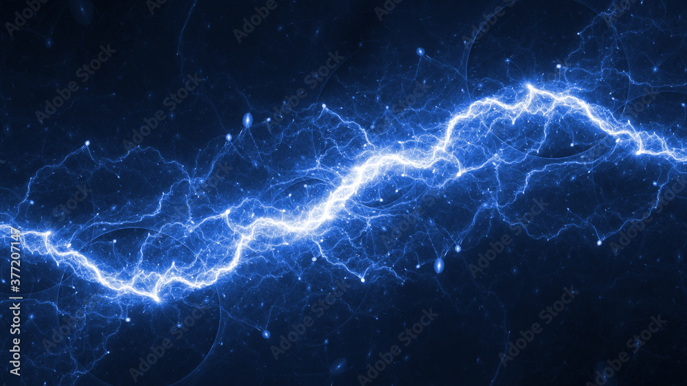 Blue lightning, plasma and electrical background Blue lightning, plasma and electrical background