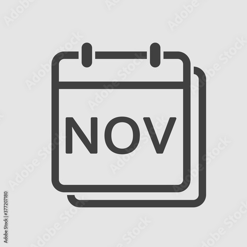 November - vector icon day calendar, autumn month