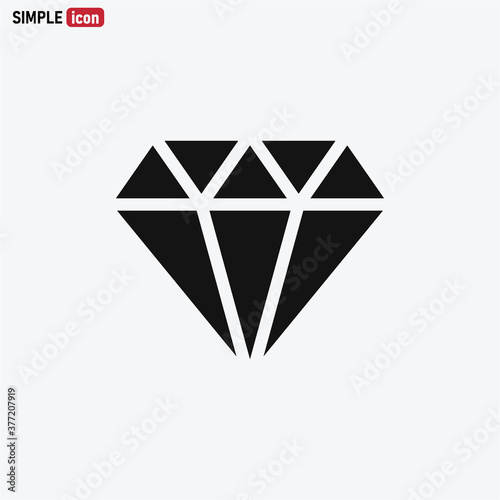Diamond icon vector . Jewel sign . Crystal