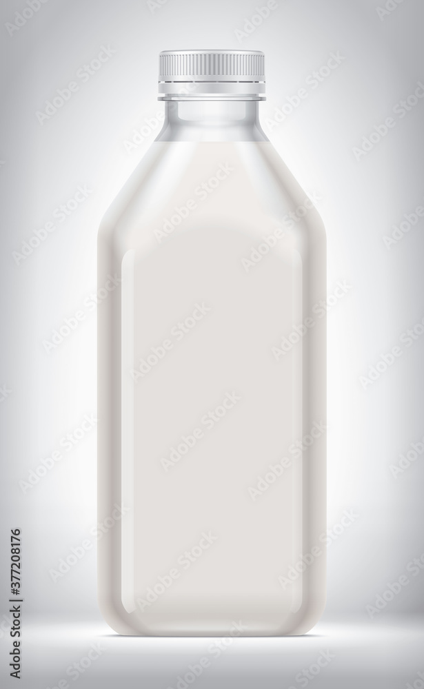 Plastic Bottle on background with Milk. Plastic Bottle on background with Milk.