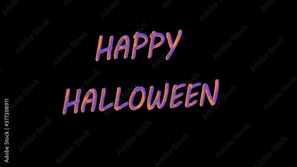 Happy Halloween Text Banner, Animation Happy Halloween Text Banner, Animation