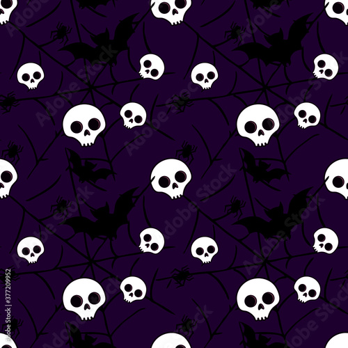 Vector illustrated Halloween seamless pattern