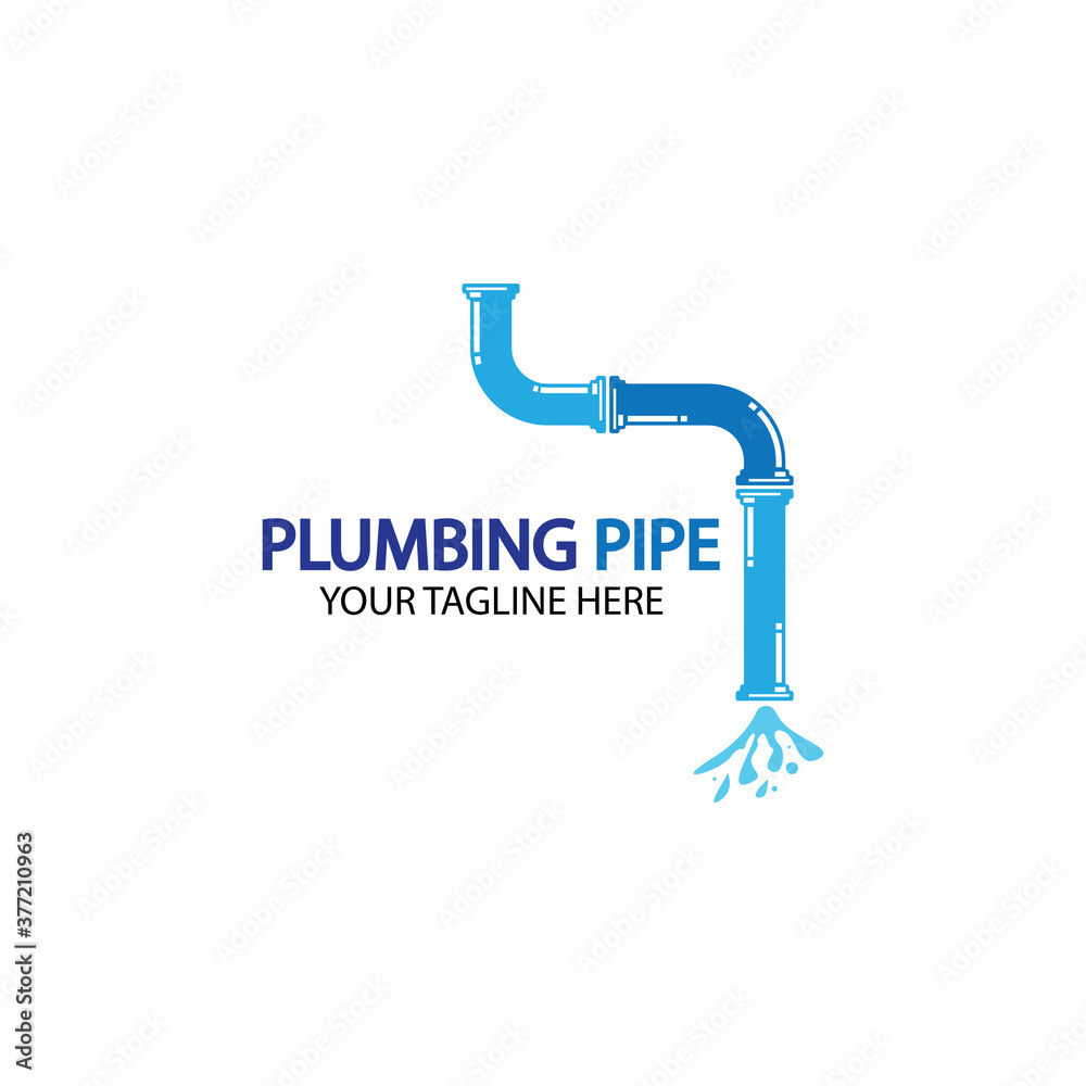 Fototapeta premium Pipe Plumbing logo vector Design Template,Plumbing logo vector design template. water pipe logo design.Leaking water logotype,Design Concept, Creative Symbol, Icon