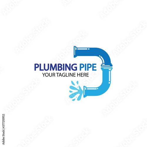 Pipe Plumbing logo vector Design Template,Plumbing logo vector design template. water pipe logo design.Leaking water logotype,Design Concept, Creative Symbol, Icon
