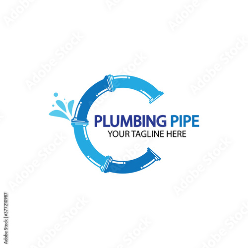Pipe Plumbing logo vector Design Template,Plumbing logo vector design template. water pipe logo design.Leaking water logotype,Design Concept, Creative Symbol, Icon