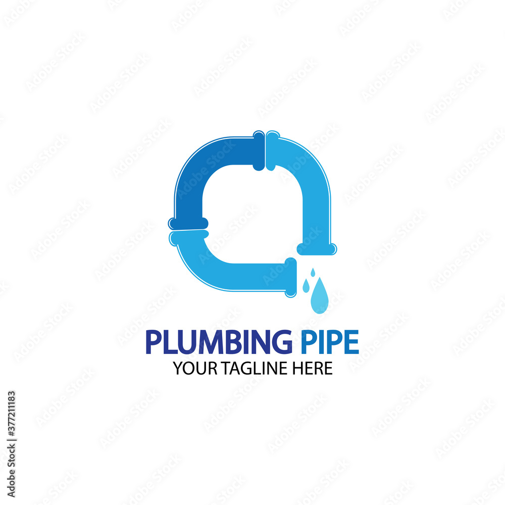 Pipe Plumbing logo vector Design Template,Plumbing logo vector design template. water pipe logo design.Leaking water logotype,Design Concept, Creative Symbol, Icon