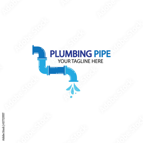 Pipe Plumbing logo vector Design Template,Plumbing logo vector design template. water pipe logo design.Leaking water logotype,Design Concept, Creative Symbol, Icon