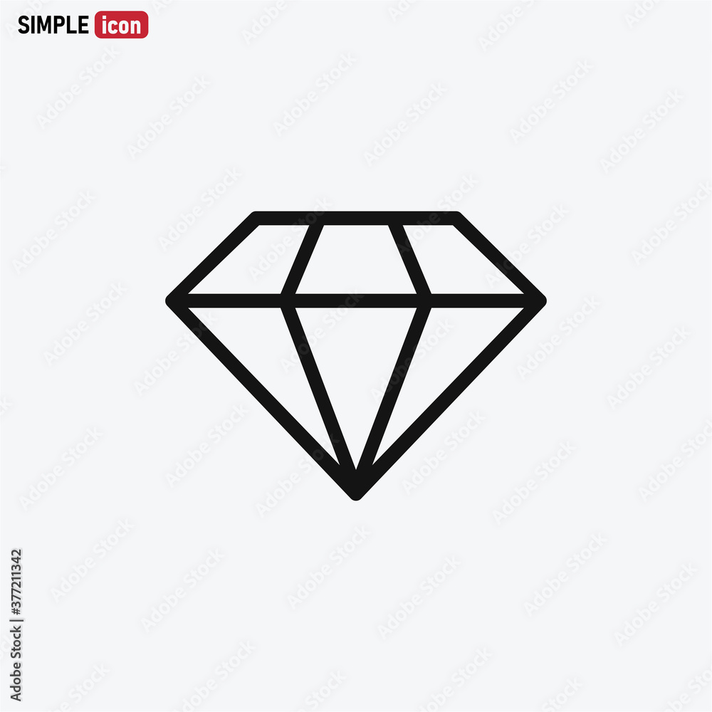 Diamond icon vector . crystal sign Diamond icon vector . crystal sign