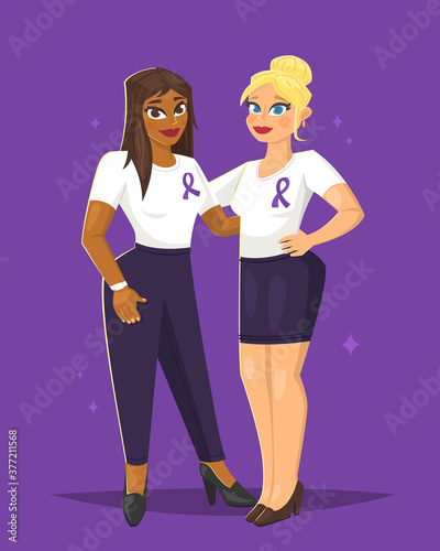 Domestic violence prevention month. Vector illustration