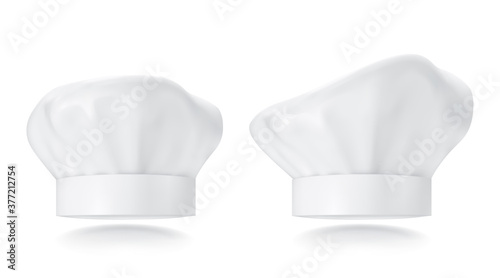 White chef hat. Photorealistic vector illustration