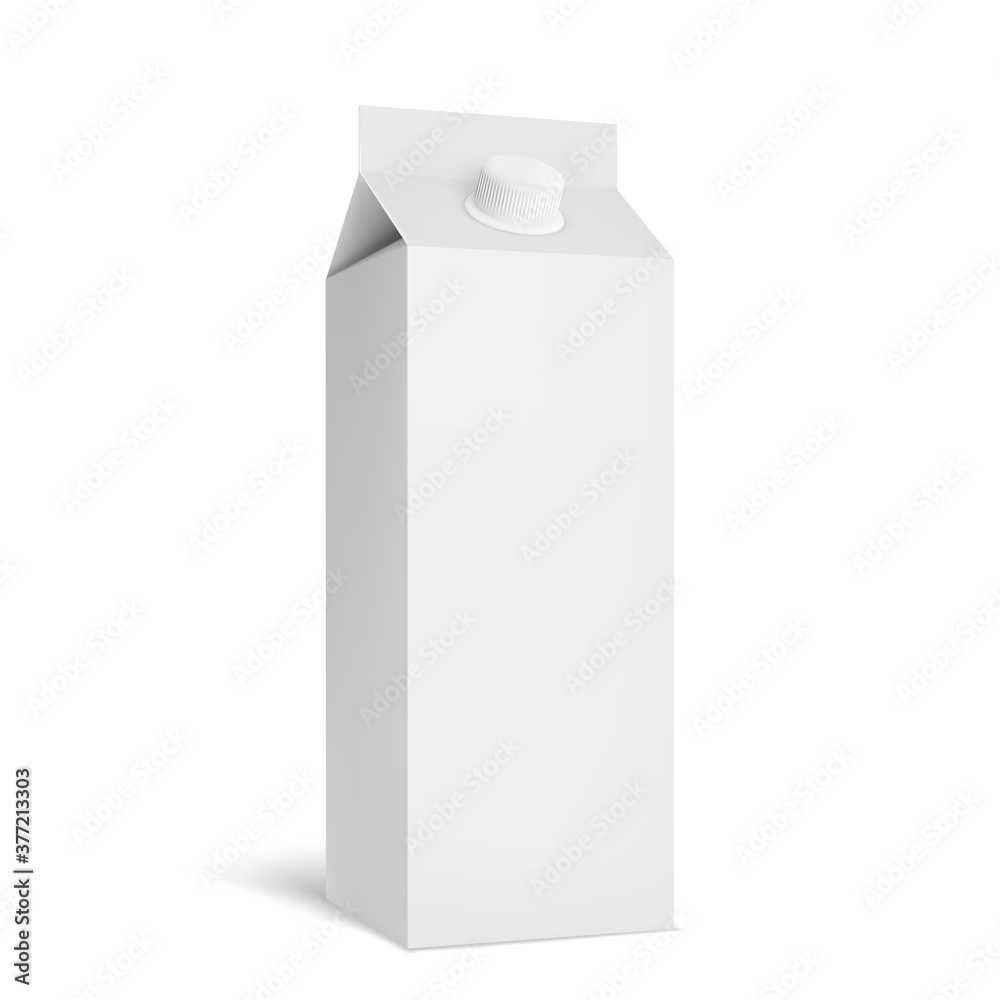 White cardboard package for milk. Vector illustration White cardboard package for milk. Vector illustration