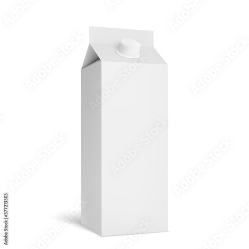 White cardboard package for milk. Vector illustration