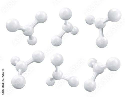 White molecule or atom, Abstract Clean structure. Vector illustration.