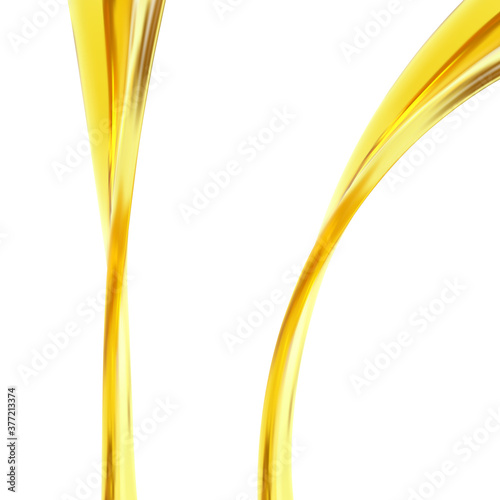 Motor oil pouring isolated on white background. Vector illustration.