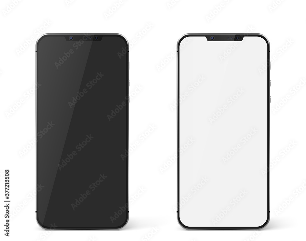 Realistic smartphone mockup. Cellphone frame with blank display template. Vector illustration Realistic smartphone mockup. Cellphone frame with blank display template. Vector illustration