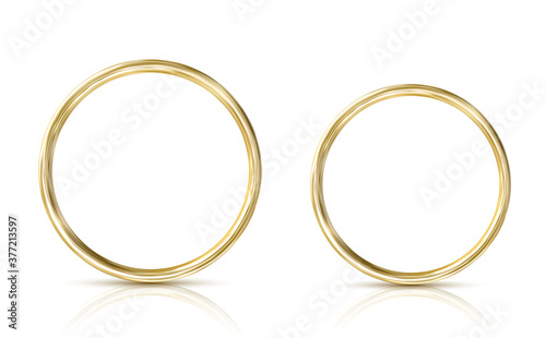 Golden ring isolated on white background. Vector realistic