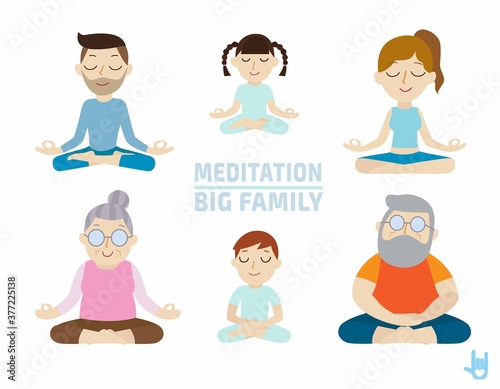 meditation. people character design. healthcare concept. flat cute cartoon design vector illustration. isolated on white background.