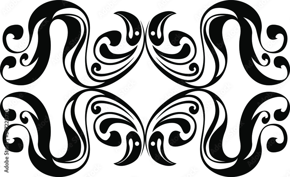 Vector Design of Black Leaf Ornaments with Nature Theme Vector Design of Black Leaf Ornaments with Nature Theme
