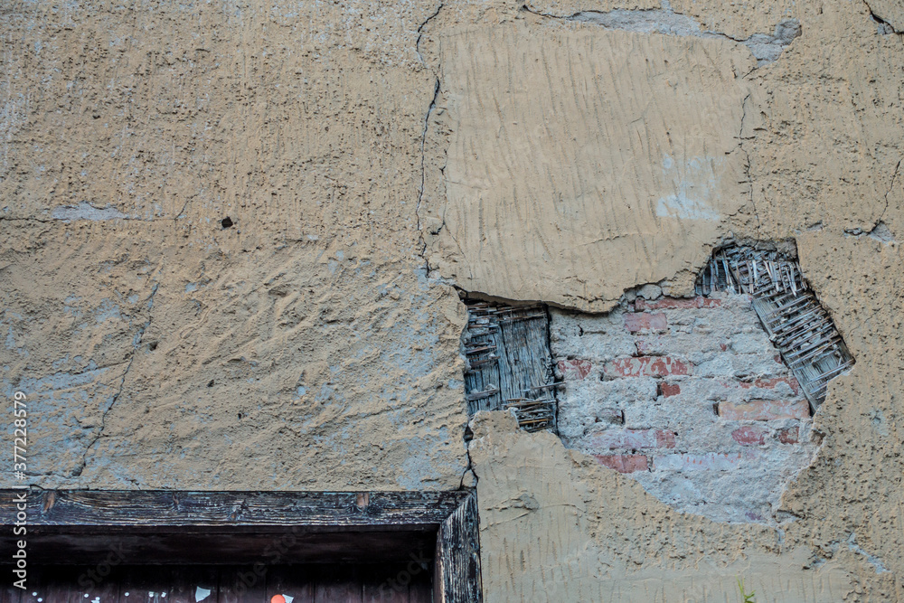 Naklejka premium Gebäudeschäden am Fachwerkhaus