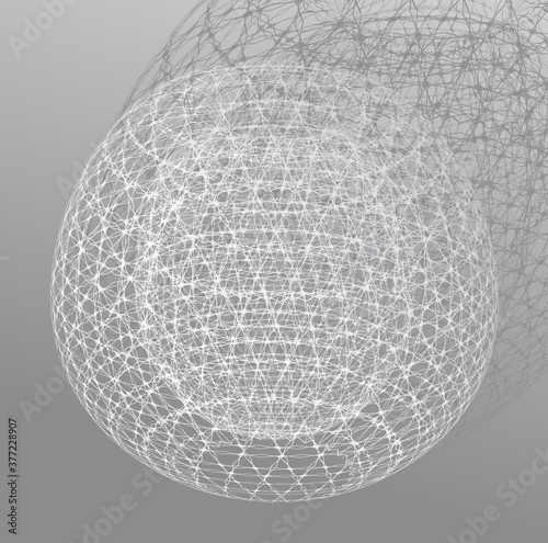Abstract mesh volume surface. Stylized image of openwork vase