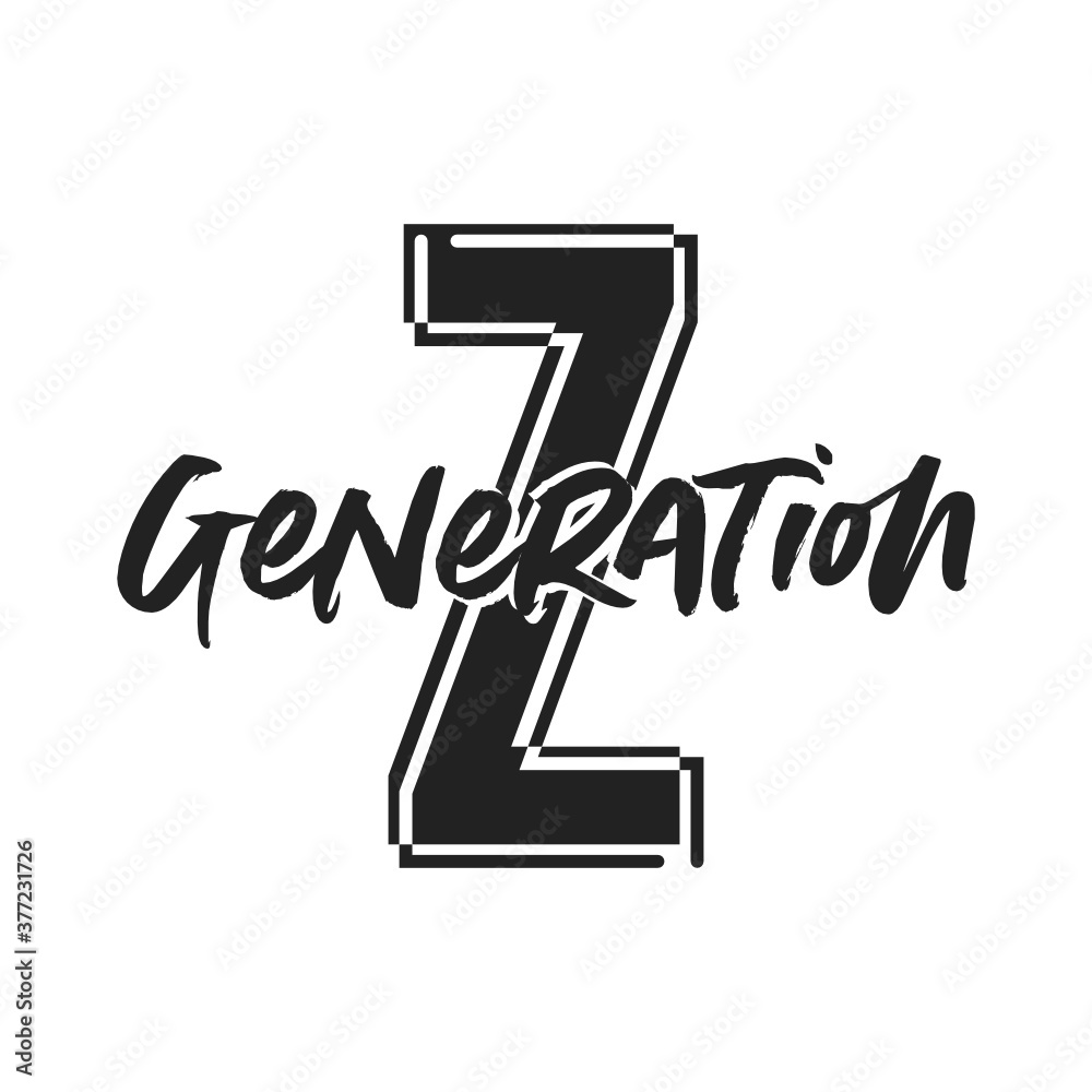 Gen Z, Generation Z, 2000's Kid, Future Generation, 2020 Vector Text