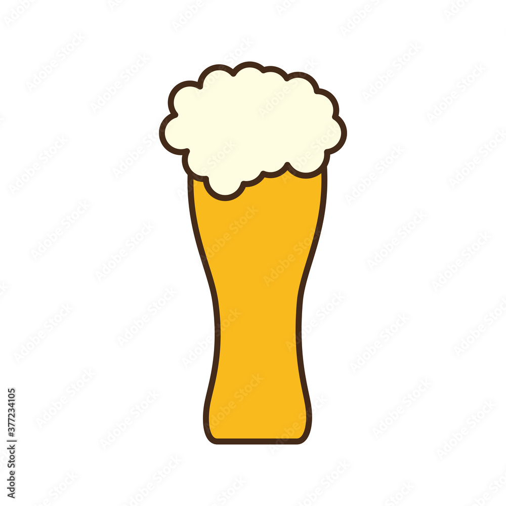beer glass line and fill style icon vector design beer glass line and fill style icon vector design