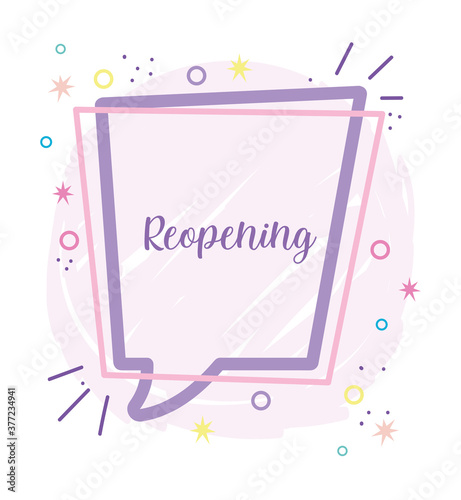 reopening speech bubble lettering template design