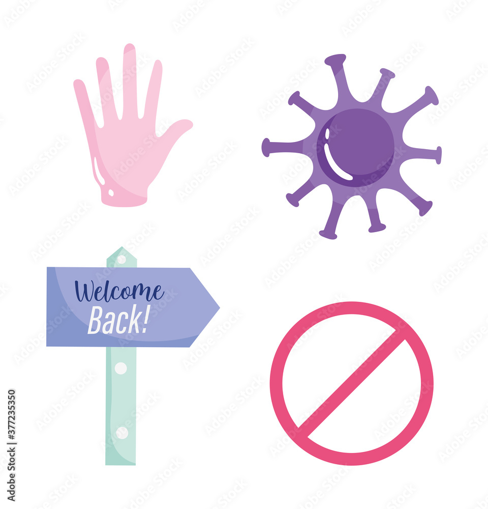 reopening, welcome back placard hand stop coronavirus covid 19 icons reopening, welcome back placard hand stop coronavirus covid 19 icons
