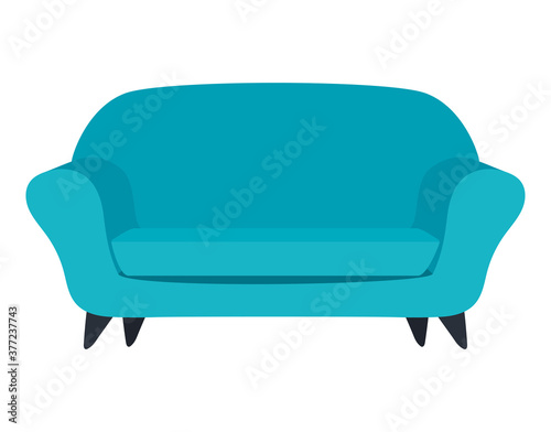 Isolated blue couch vector design photo