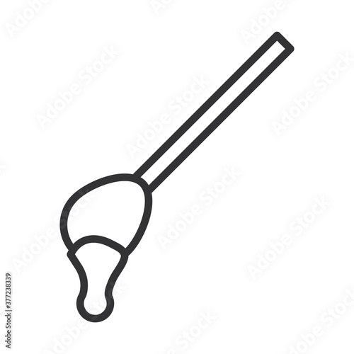 coronavirus covid19 diagnostics research, medical swab with saliva sample line icon design