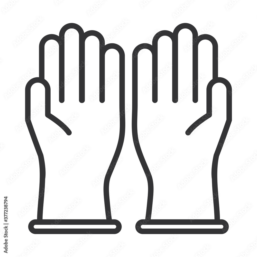 gloves medical equipment protection line icon design gloves medical equipment protection line icon design