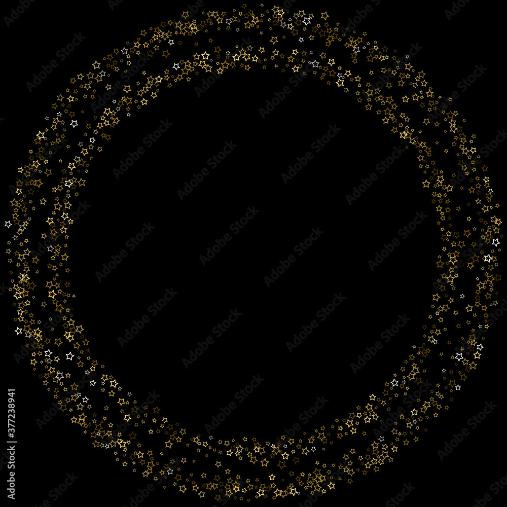 Gold Glitter Stars. Luxury Shiny Confetti.