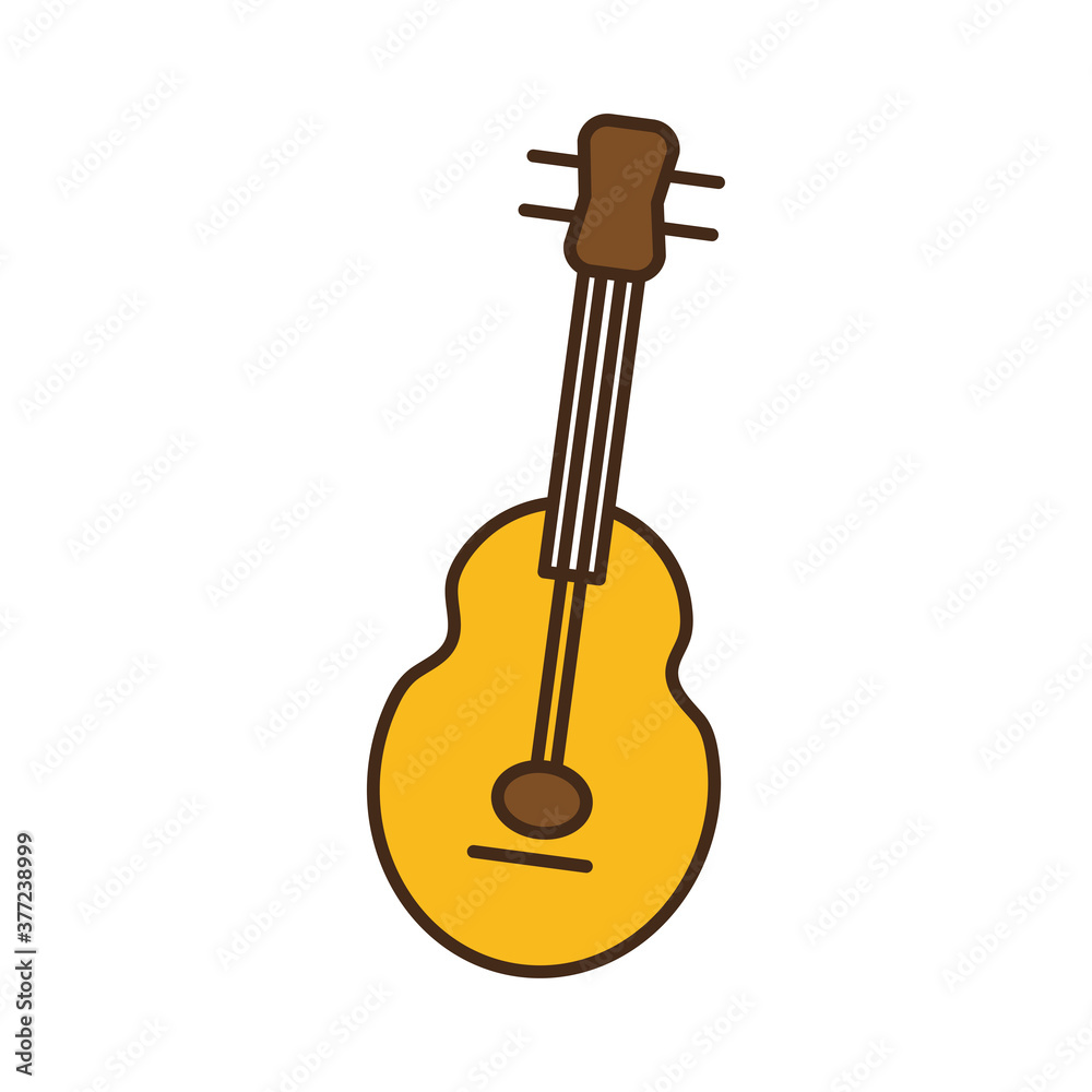 guitar instrument line and fill style icon vector design guitar instrument line and fill style icon vector design